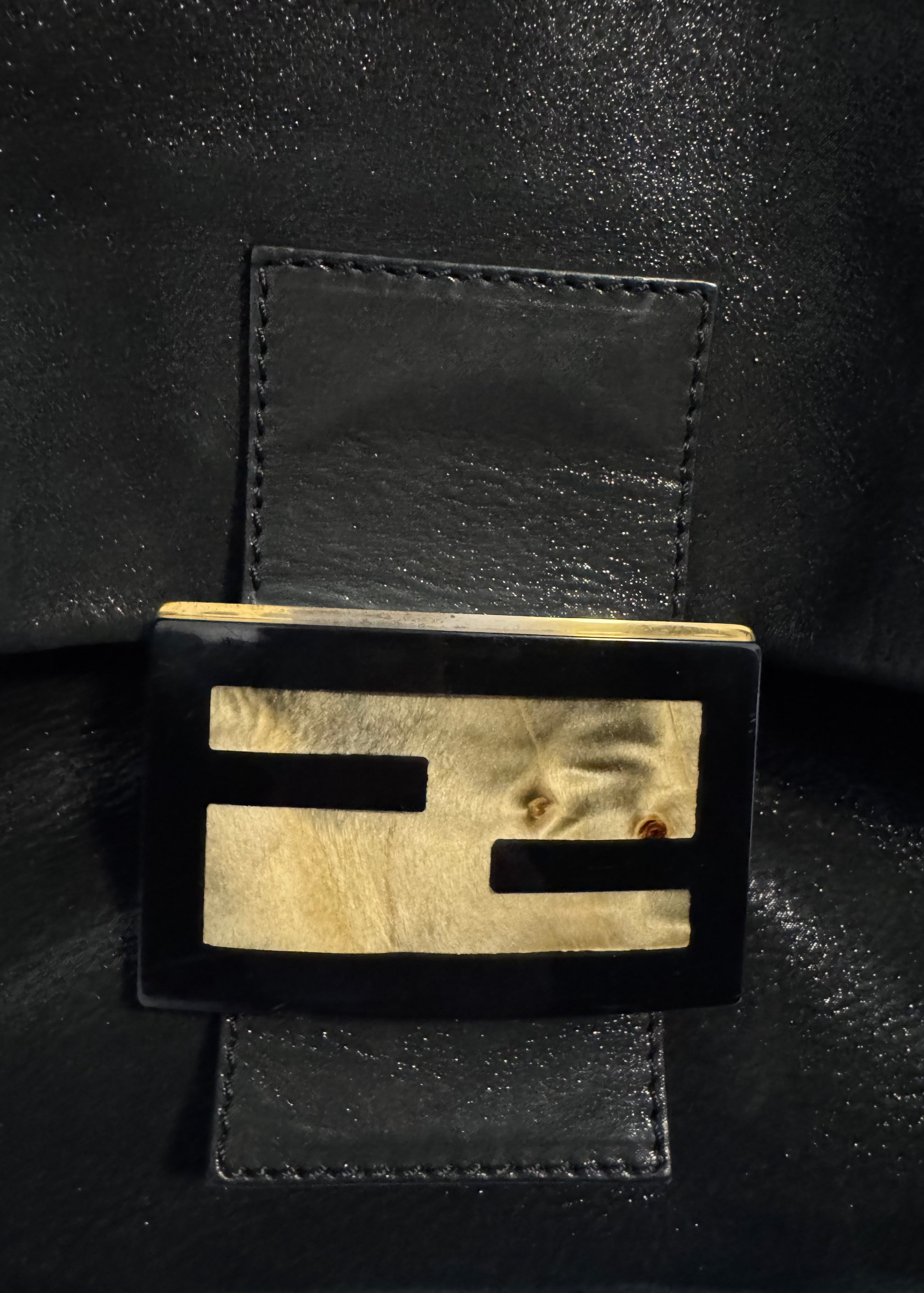 Vintage Fendi Large Mamma Bag black leather