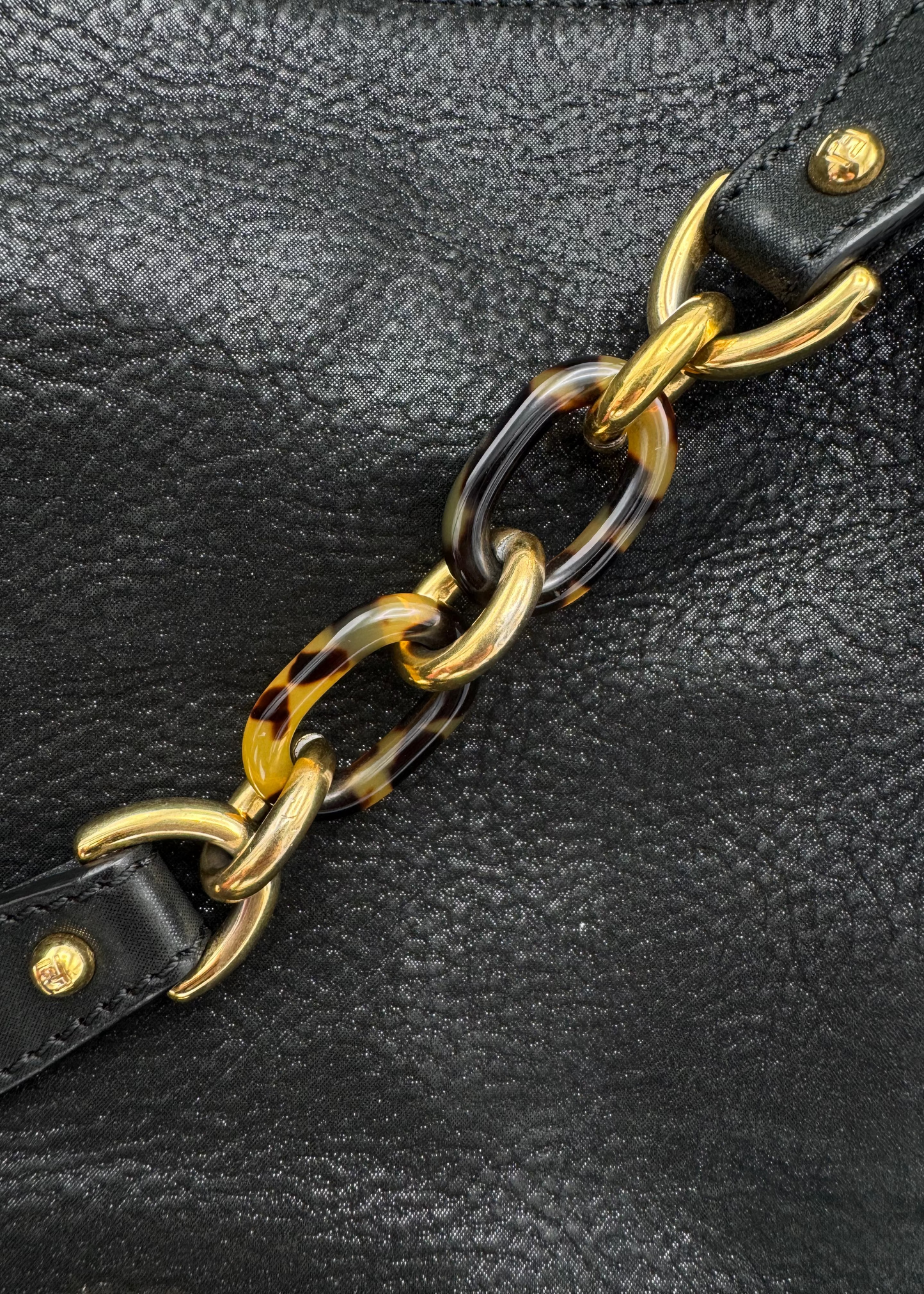 Vintage Fendi Large Mamma Bag black leather