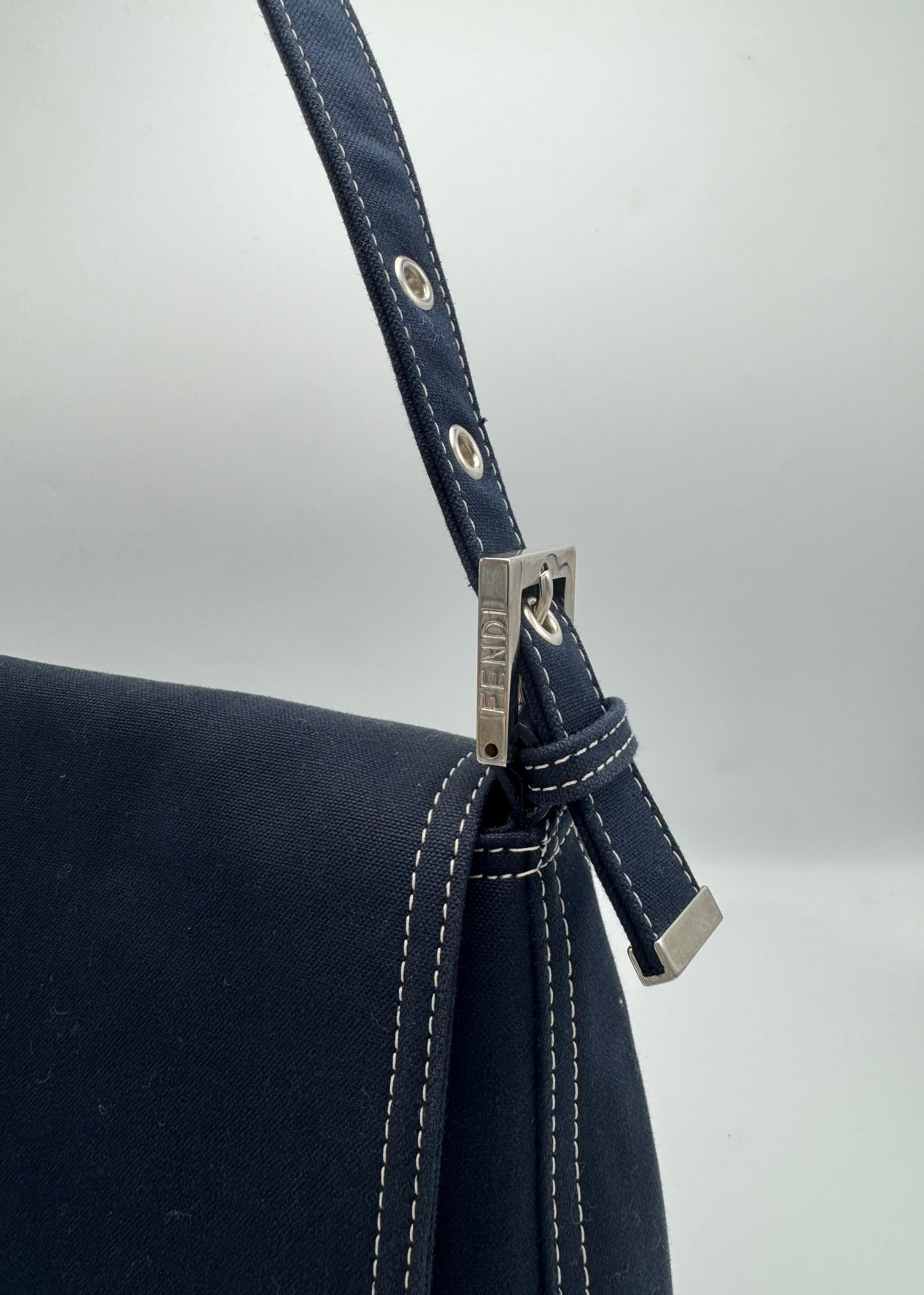 Vintage Fendi Mamma Baguette Marble FF Shoulder Bag