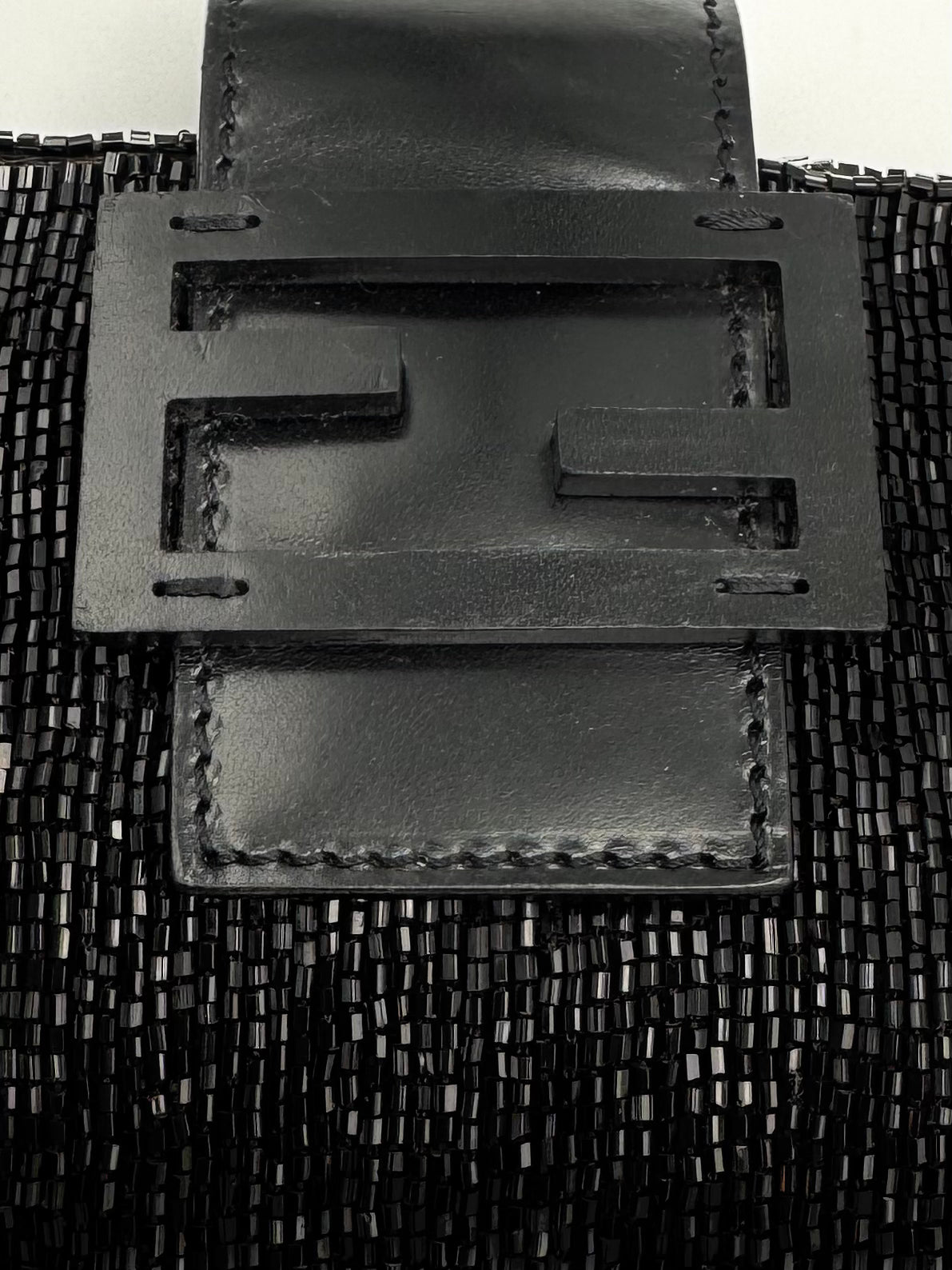 Vintage Fendi Mamma Beaded Baguette black