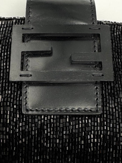 Vintage Fendi Mamma Beaded Baguette black