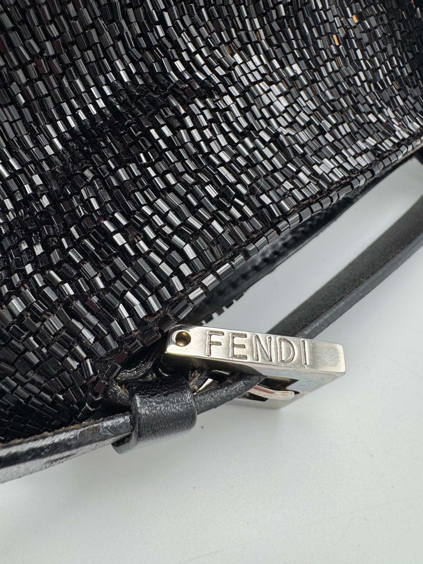 Vintage Fendi Mamma Beaded Baguette black