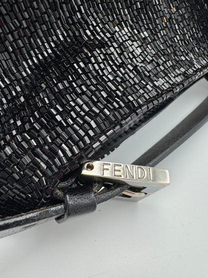 Vintage Fendi Mamma Beaded Baguette black