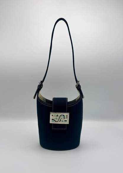 Vintage Fendi Palazzo Marble FF Bucket Shoulder Bag