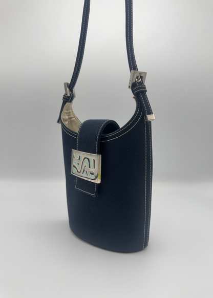 Vintage Fendi Palazzo Marble FF Bucket Shoulder Bag