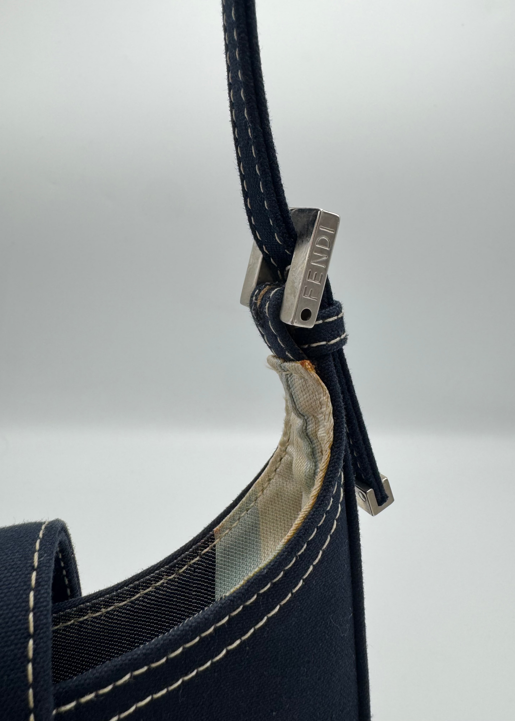 Vintage Fendi Palazzo Marble FF Bucket Shoulder Bag