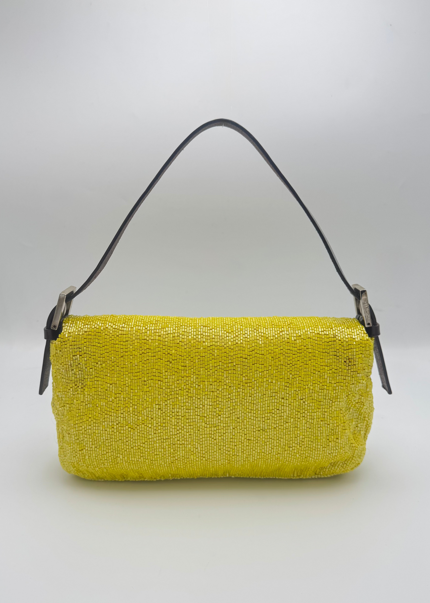 Vintage Fendi Yellow Beaded Baguette