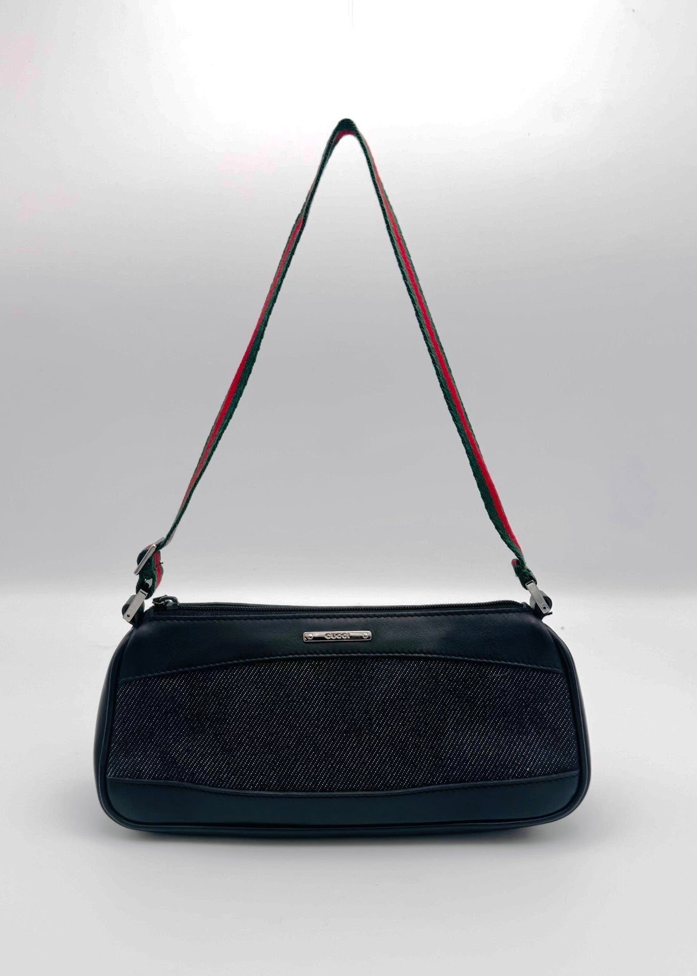 Vintage Gucci Denim Web Mini Shoulder Bag
