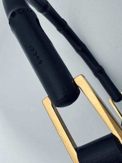 Details of Vintage Gucci Jackie Mini Bamboo Black Shoulder Bag