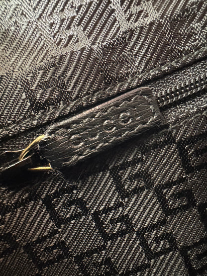 Interior of Vintage Gucci Jackie Mini Bamboo Black Shoulder Bag