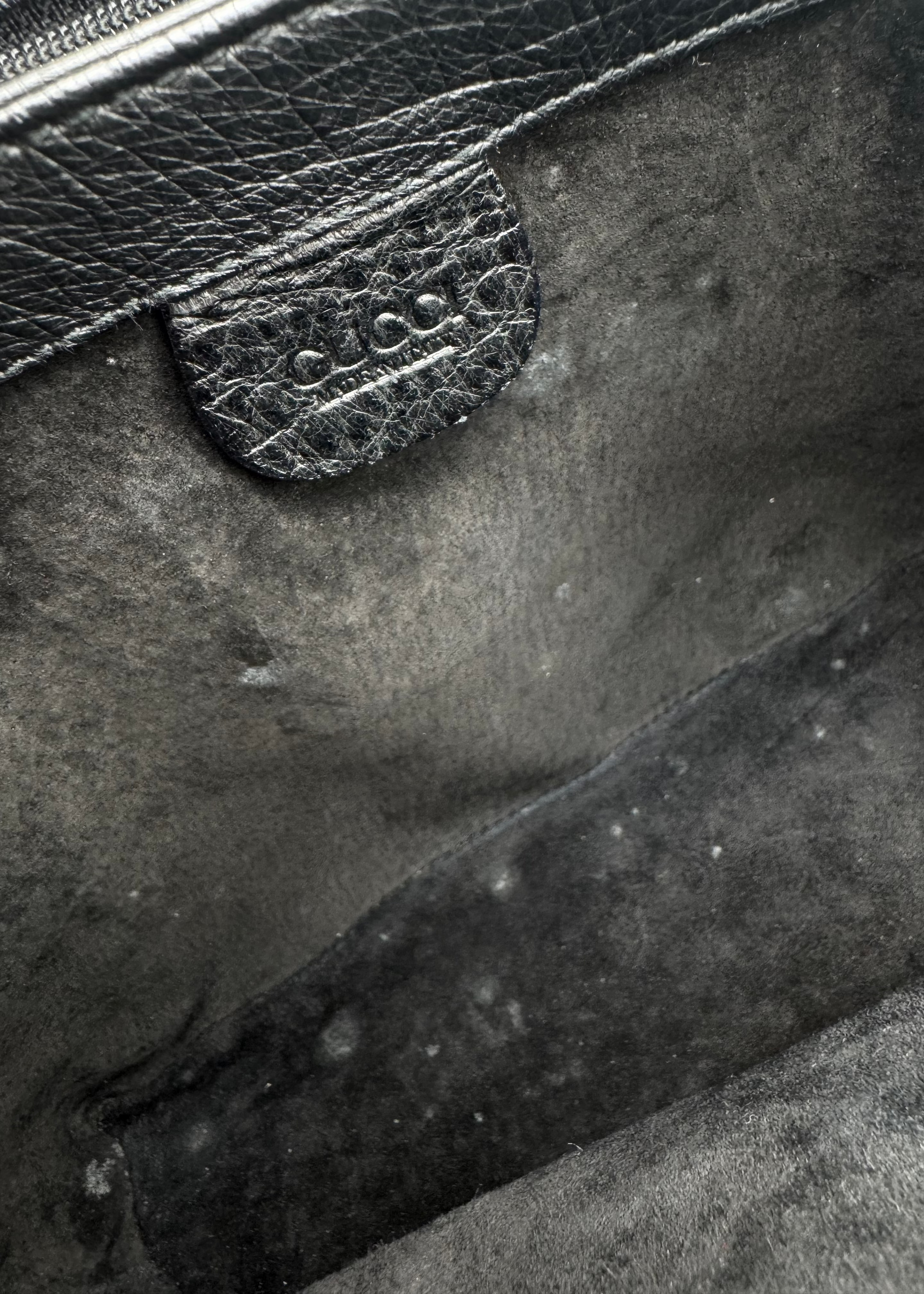 Vintage Gucci Ostrich Top Handle Bag with Bamboo Push Lock Closure