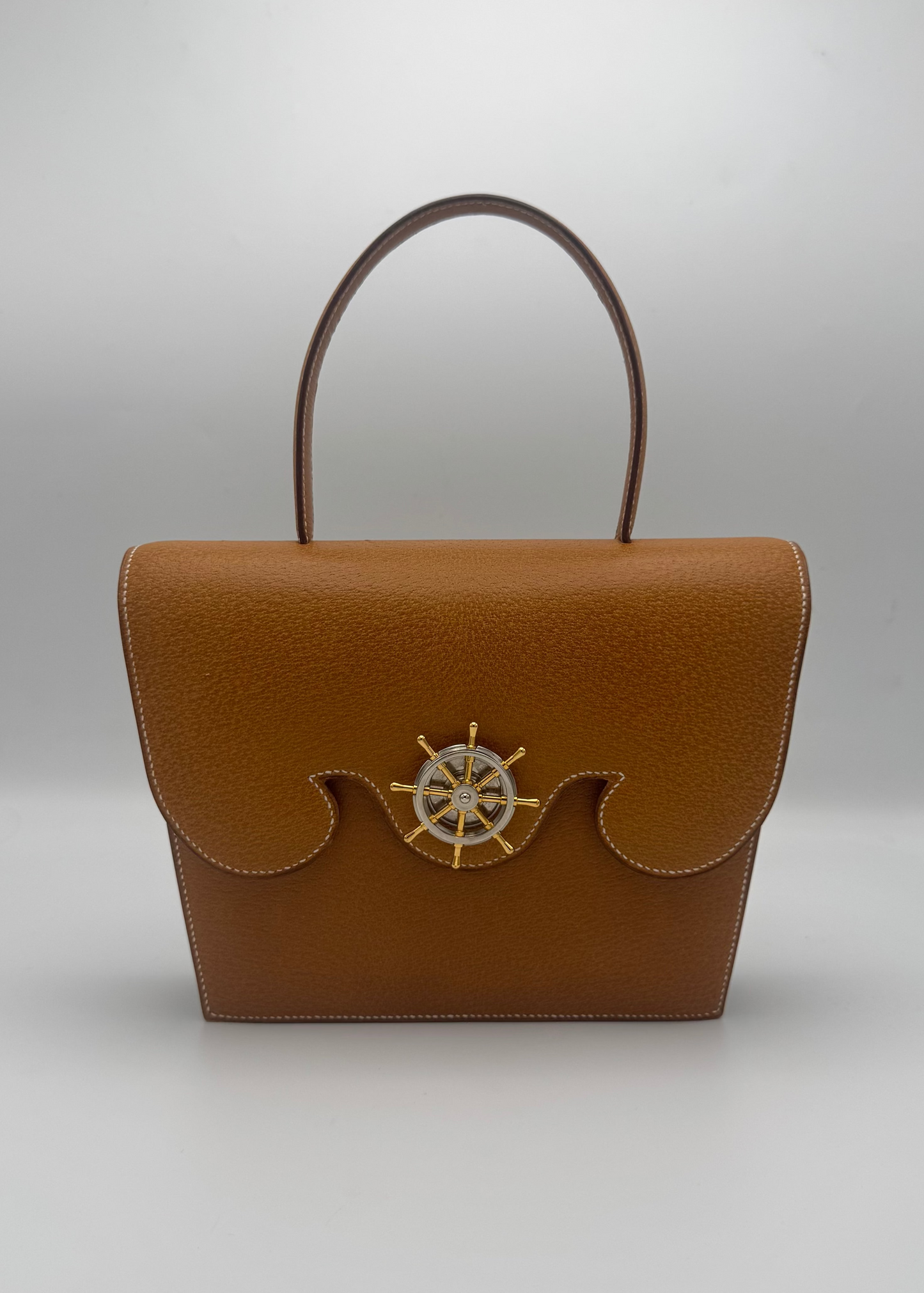 Vintage Hermès Frégate Gold Peau de Porc Leather Handbag