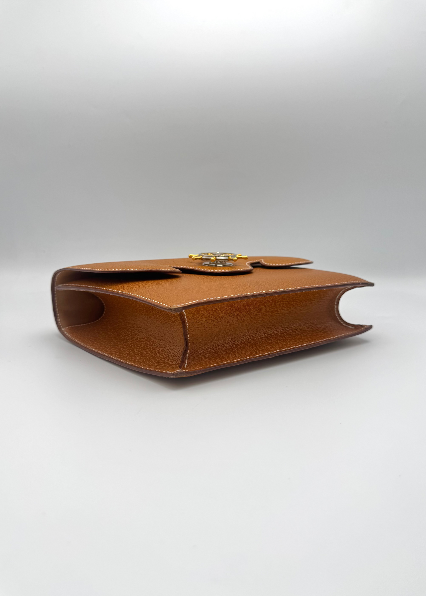 Vintage Hermes Fregate Gold Peau de Porc Leather Handbag