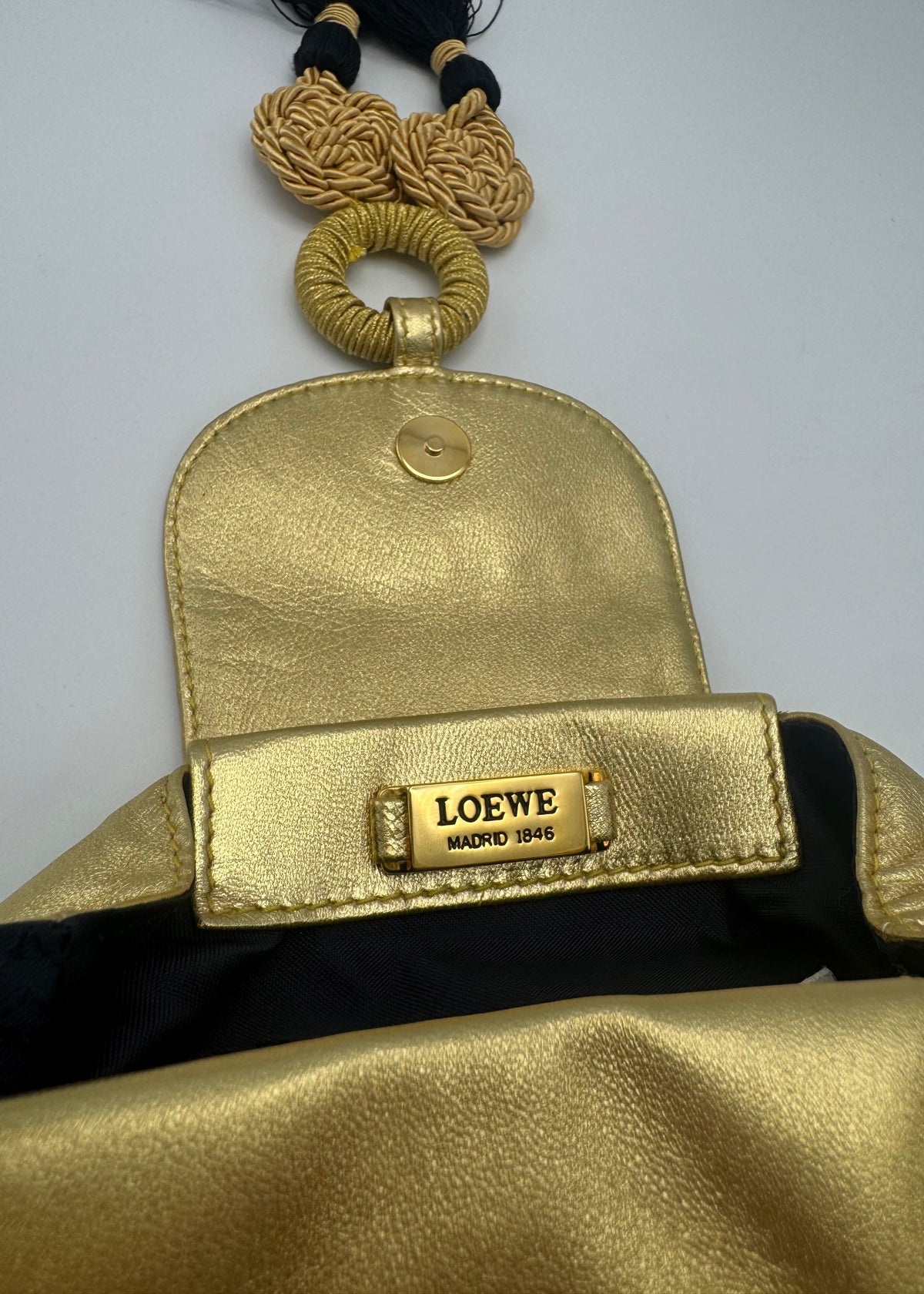 Vintage Mini Gold Loewe Bag with Tassels