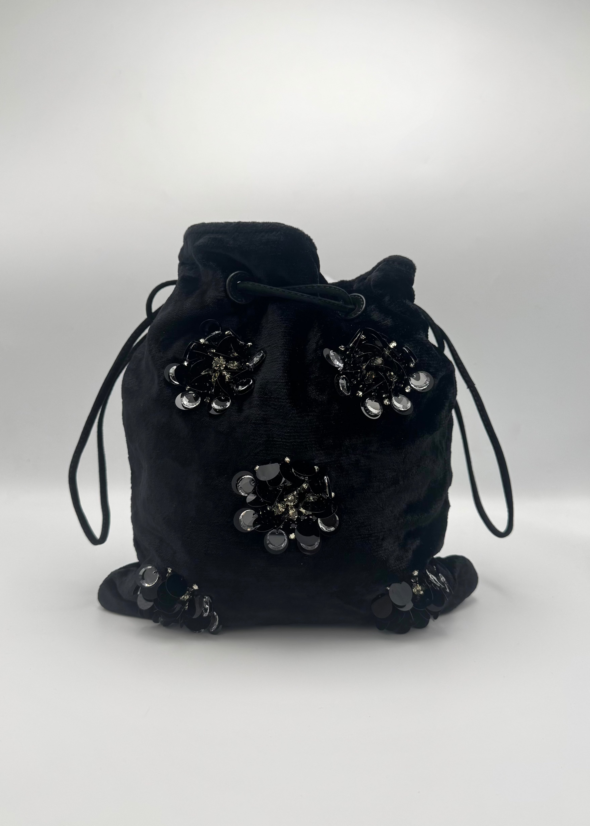 Vintage Miu Miu Embellished Velvet Drawstring Pouch
