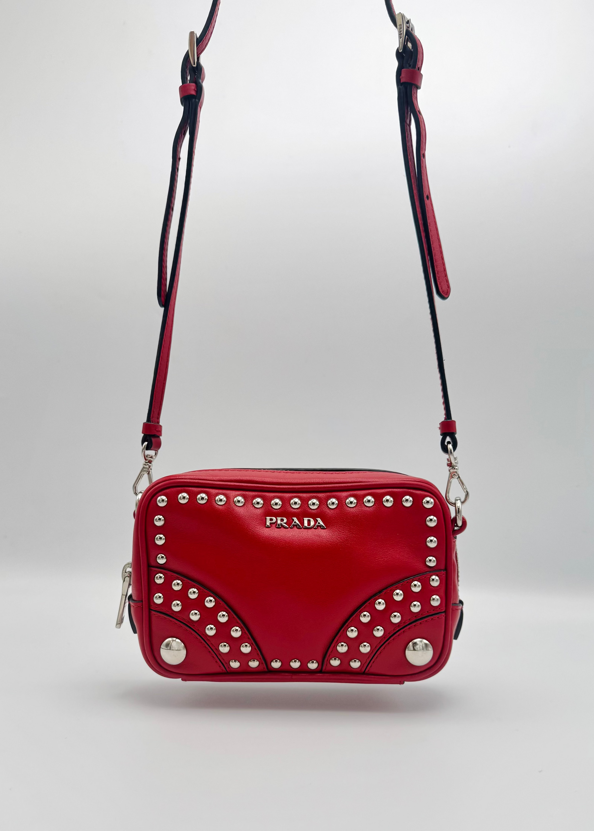 Vintage Prada Studded Crossbody Camera Bag
