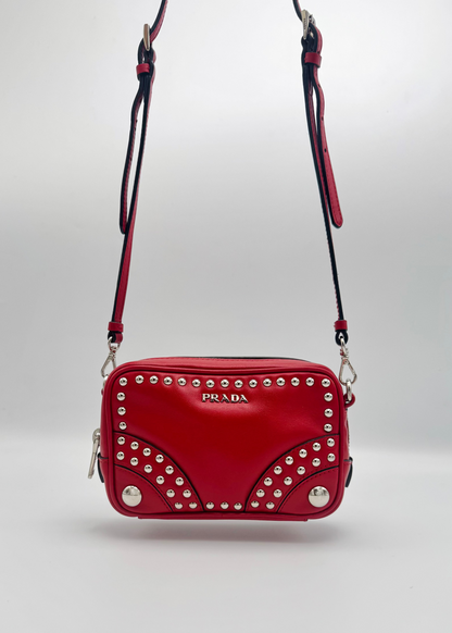 Vintage Prada Studded Crossbody Camera Bag