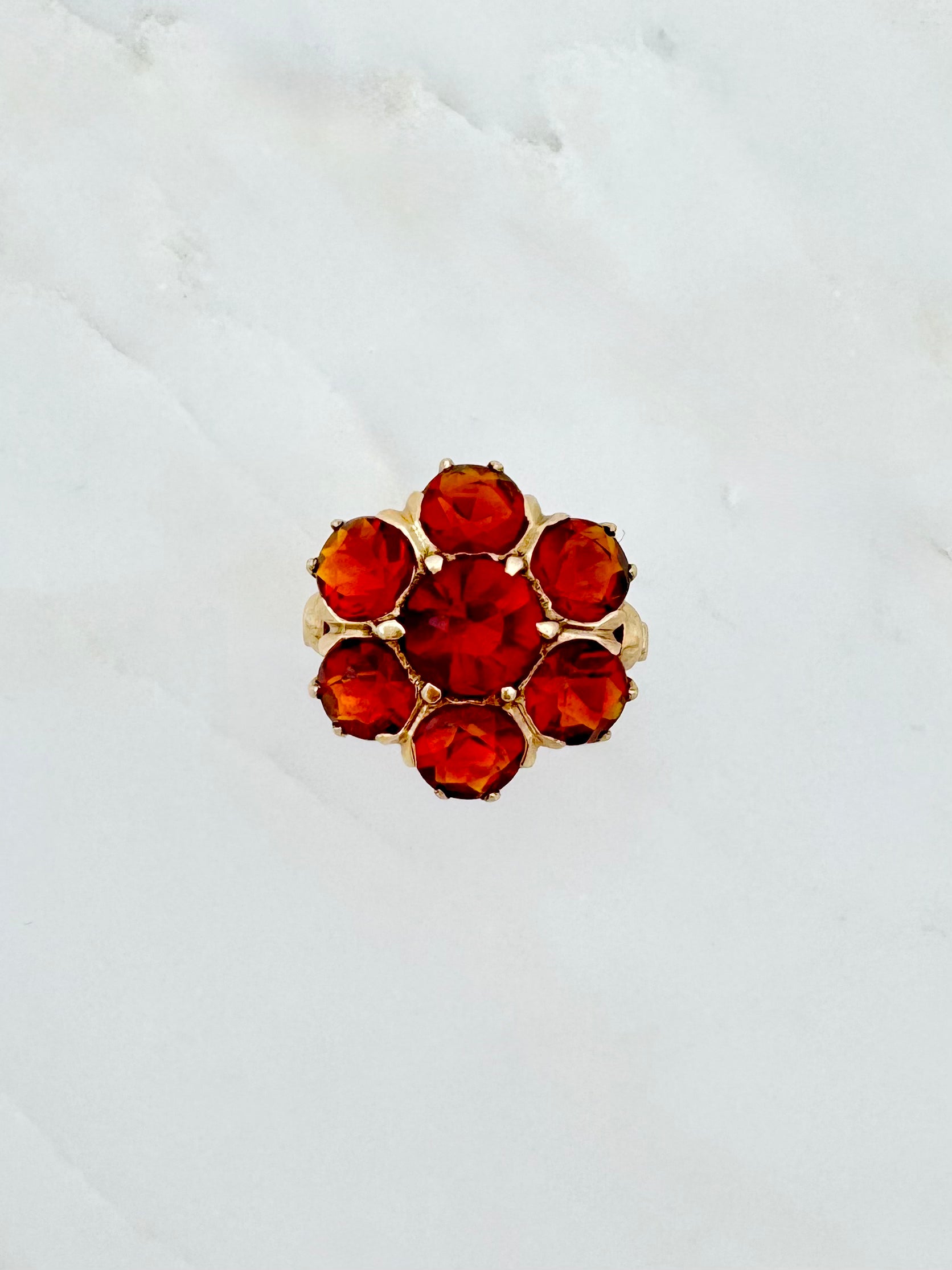 Vintage fine jewelry 14k yellow gold Citrine Floret Ring