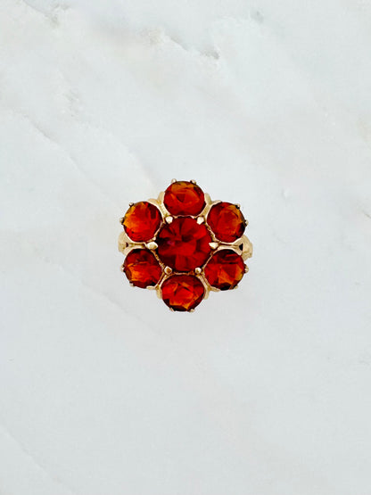 Vintage fine jewelry 14k yellow gold Citrine Floret Ring