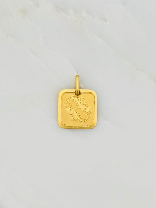Vintage fine jewelry 14k yellow gold Pisces Pendant