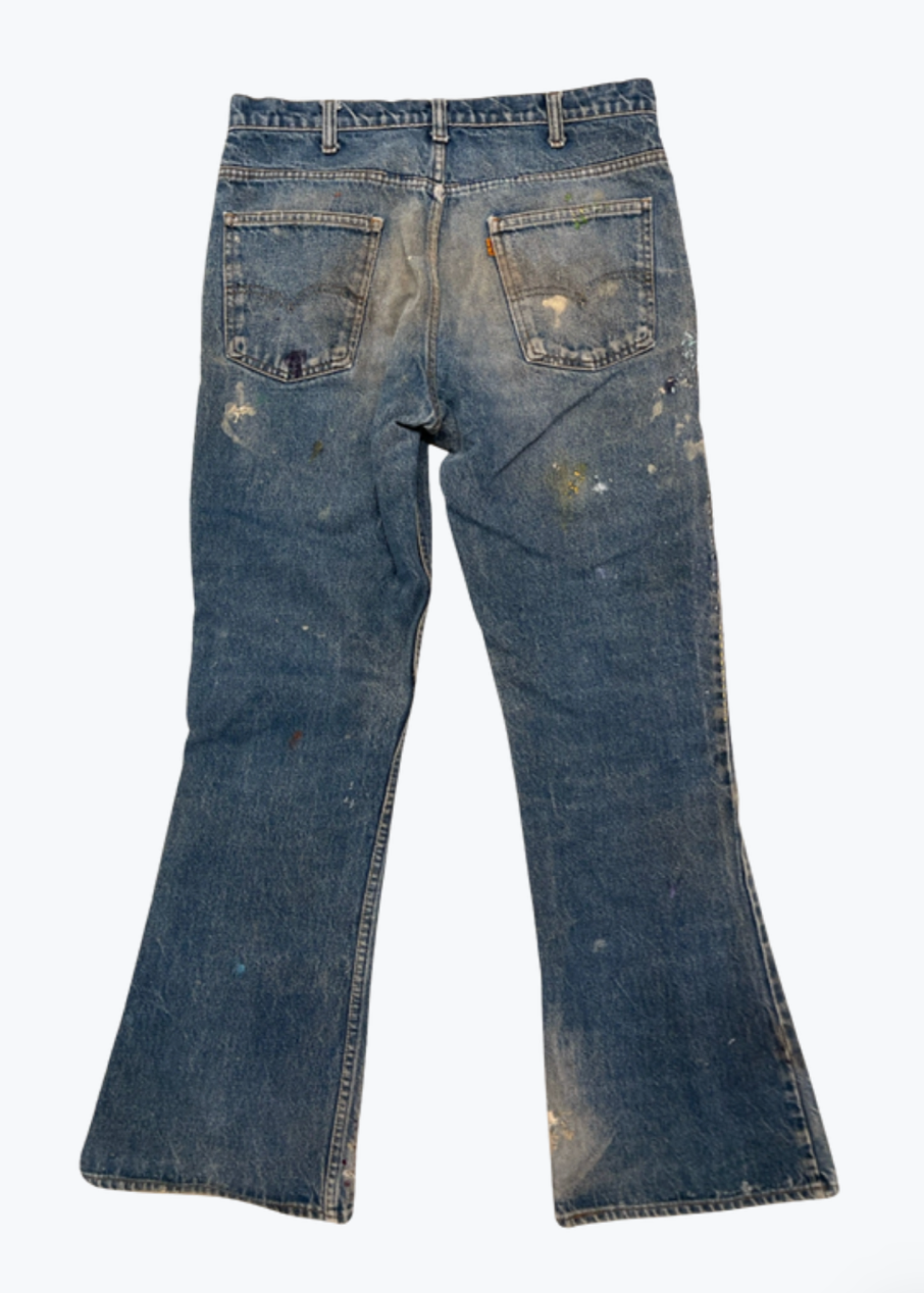 XELKOM One-of-a-Kind “Repair Revolution” Embellished Orange Tab Levi’s