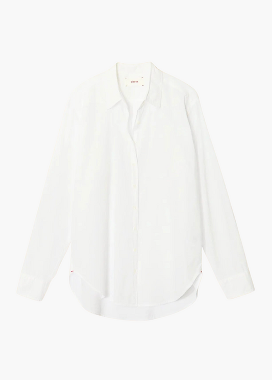 XIRENA womens cotton poplin Beau Shirt in White