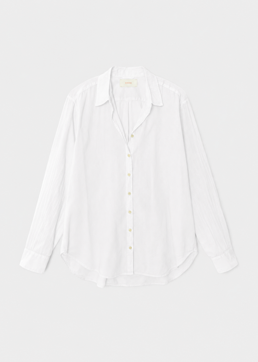 XIRENA womens cotton poplin Beau Shirt in White
