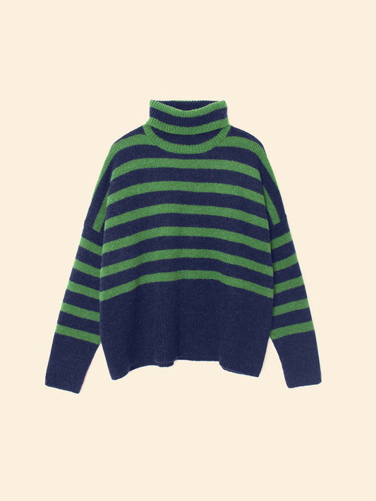 XIrena womens Brady Sweater in Navy Pine Stripe