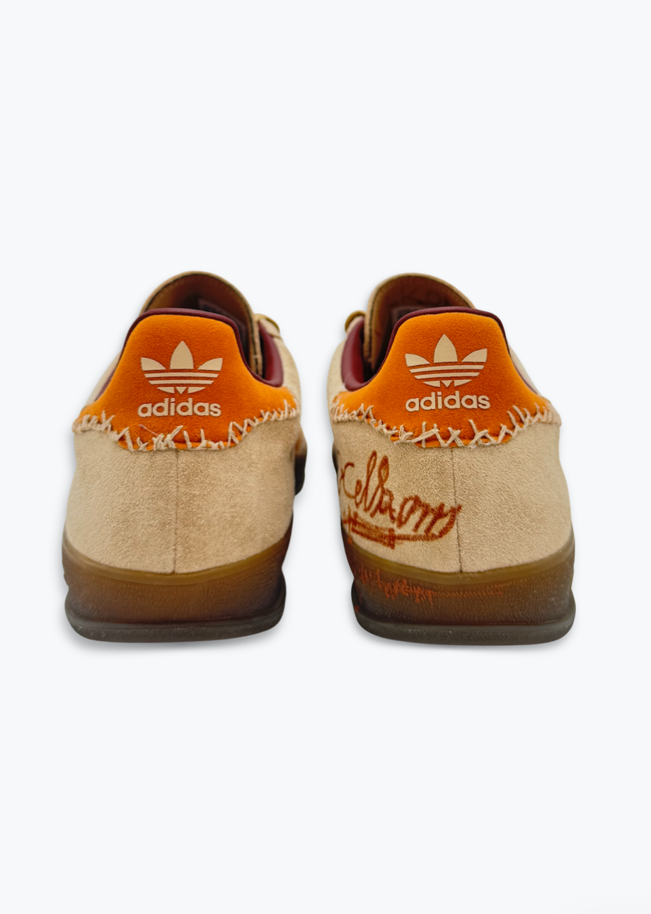Xelkom One-of-a-Kind Tan & Orange Adidas Gazelles