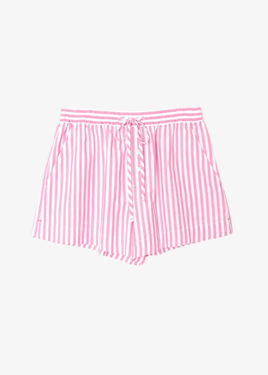 Xirena Cotton Drawstring Tomer Short in Rosebud Stripe