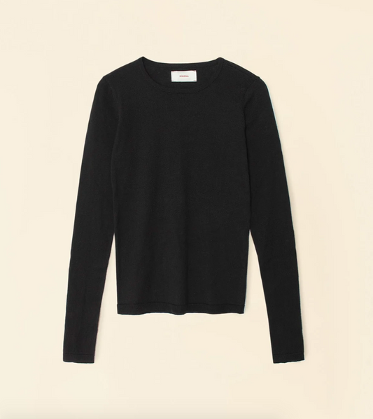 Xirena womens cotton cashmere Crewe Sweater in Black