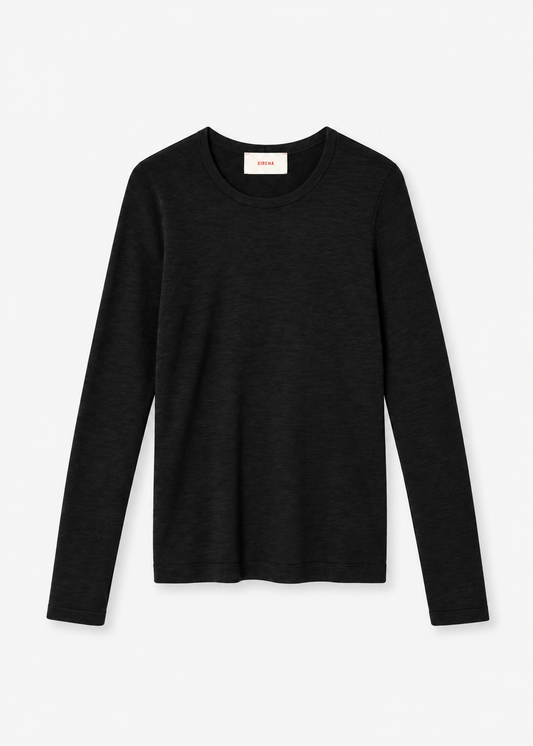 Xirena womens cotton cashmere Crewe Sweater in Black