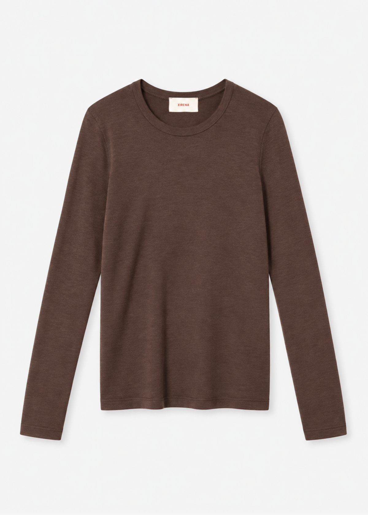 Xirena womens cotton cashmere Crewe Sweater in Brazil nut brown