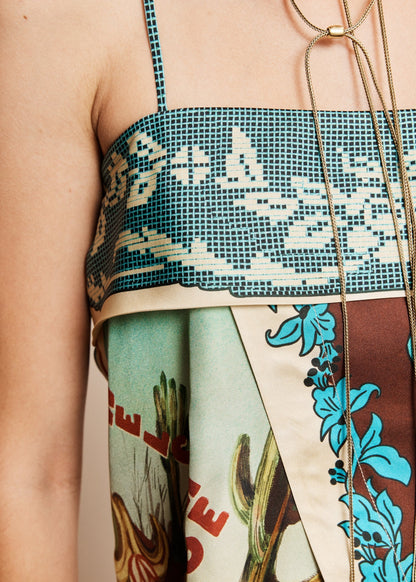 person wearing alemais womens Ace Silk Scarf Top