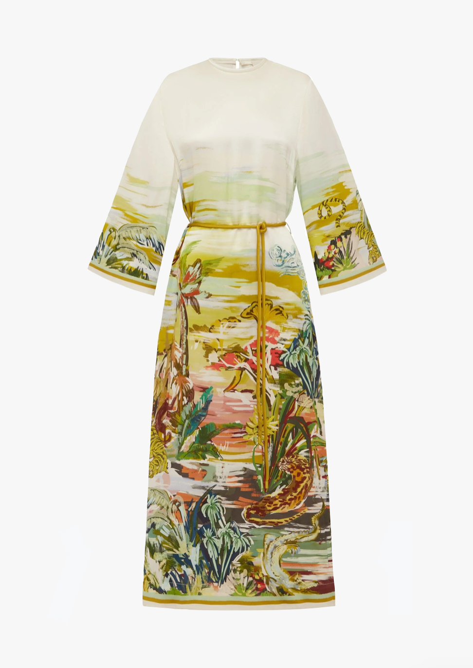 alemais womens Jungle Boogie Silk Midi Dress