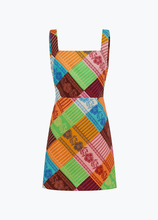 alemais womens Kaleidoscope Mini Dress multicolor linen
