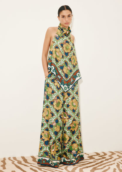 person wearing alemais womens Liana Silk Palazzo Pants