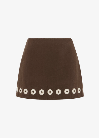 alemais womens Tobe Denim Skirt chocolate