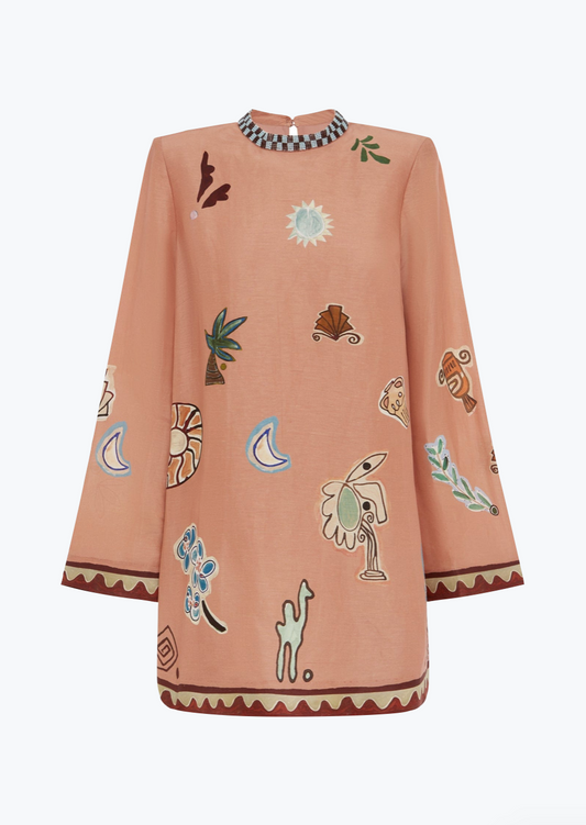 alemais womens pink printed Laurence Mini Dress