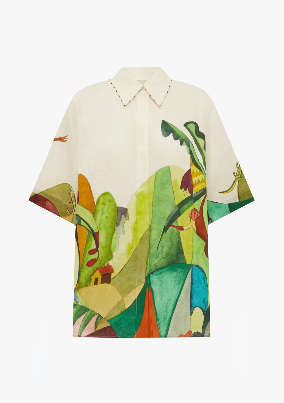 alemais womens printed linen Mokshini Shirt