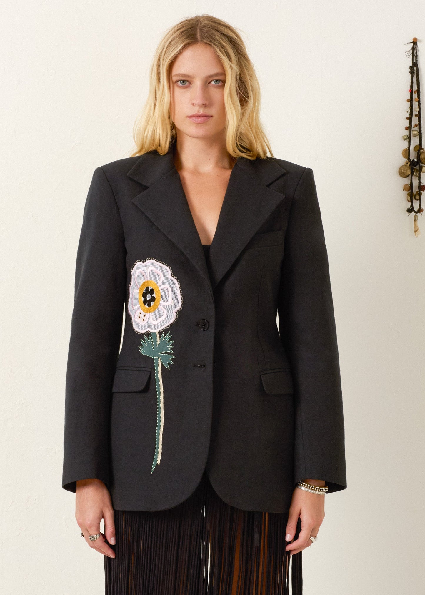 person wearing alix of bohemia Afternoon Pressed Daisy Blazer