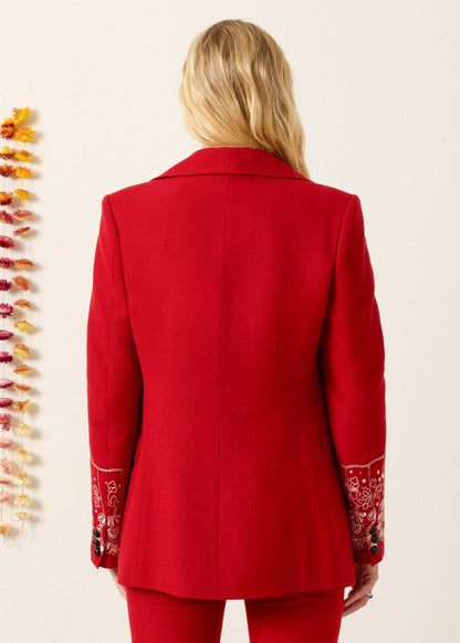 person wearing alix of bohemia Afternoon Russet Lace Blazer