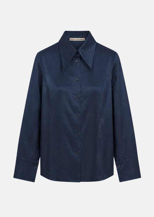 alix of bohemia Dana Indigo Night Silk Shirt