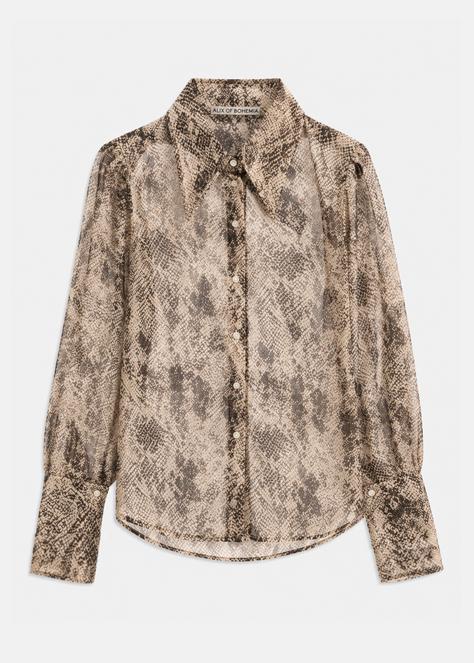 alix of bohemia Dana Lemon Snakeskin Shirt