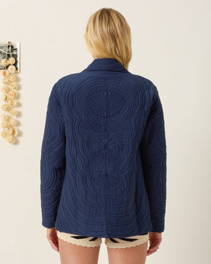 person wearing alix of bohemia Jude Midnight Reverie Jacket