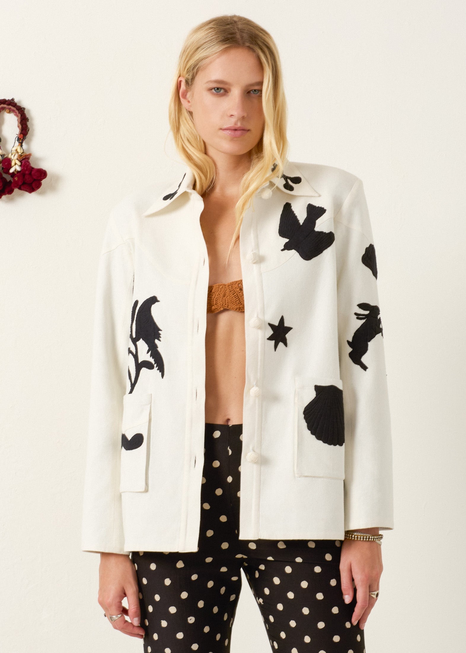 person wearing alix of bohemia Jude Pearl Reverie Jacket