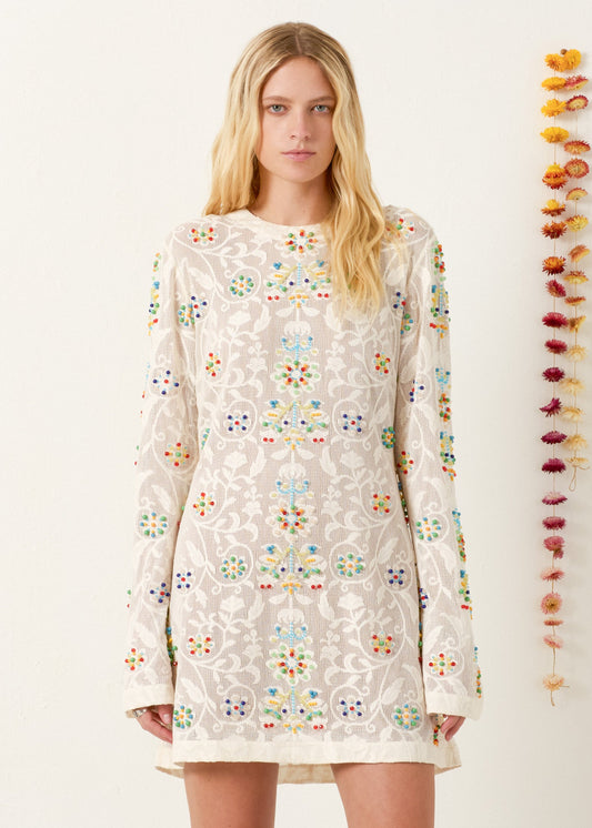 person wearing alix of bohemia Narene Pearl Sprig Lace Dress