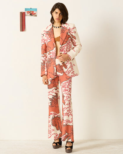 person wearing alix of bohemia womens Afternoon Rouge Pegasus Blazer