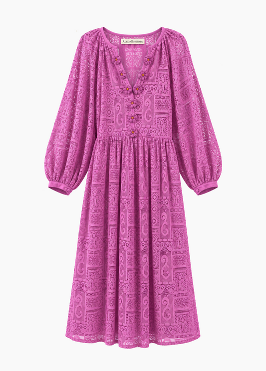 alix of bohemia womens Celeste Fig Lace Dress pink