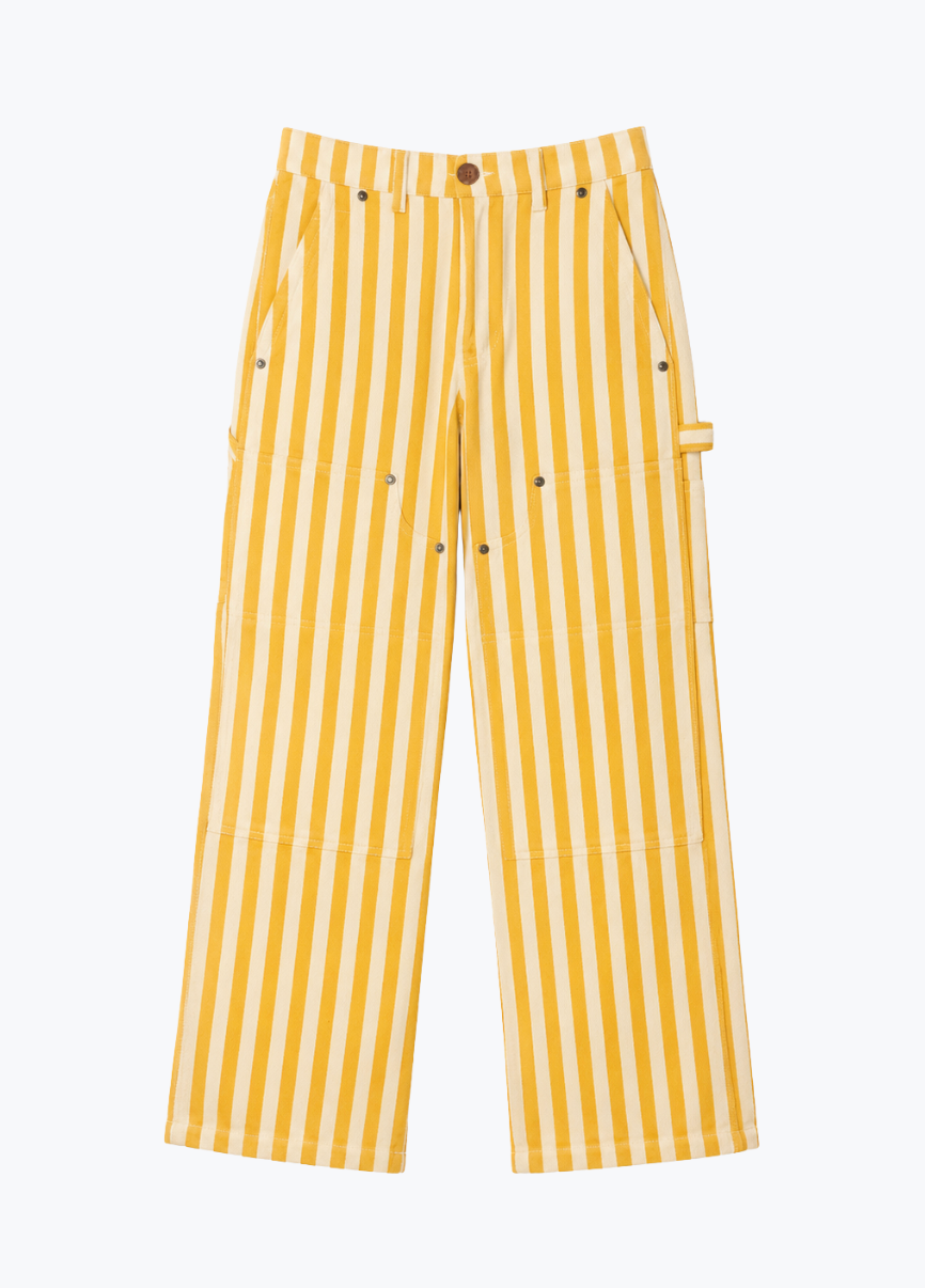 alix of bohemia womens embroidered Scottie Sunlight yellow Stripe painter carpenter Pant